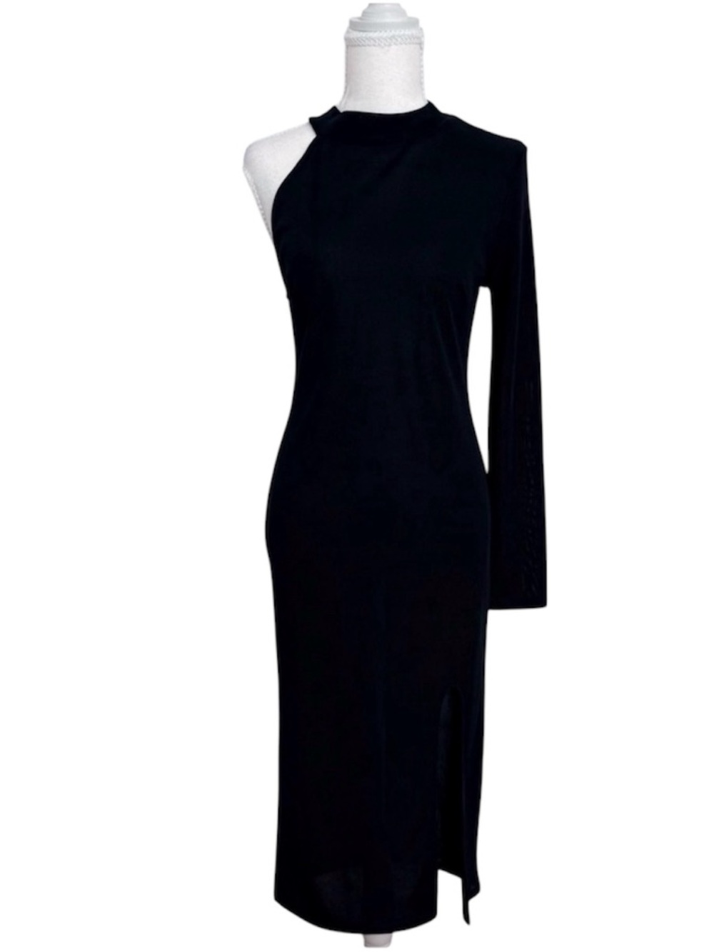 Topshop- Like New- Elegant Black Long One Sleeve Dress- Women’s Size 8